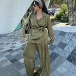 Prive Collection Satin Shirt κρουαζέ - Black