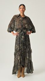 Eveleya Golden Twilight Maxi Skirt