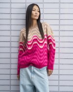 Tailor Made Fluffy Waves Knit Sweater – Fuchsia - Image 2