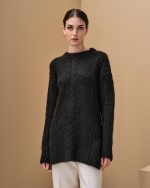 Tailor Made Lurex Long Sweater – Black - Image 2