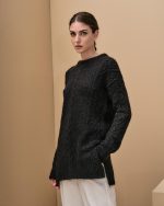 Tailor Made Lurex Long Sweater – Black