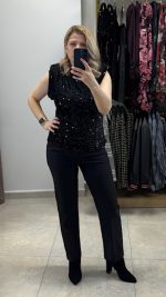 Twenty 29 Sequin Top – Black - Image 4