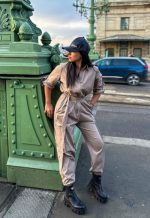 Prive Collection Cargo Jumpsuit - Beige - Image 2