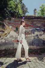 Vicolo Over Sleeve Shirt with Bow - Beige - Image 2