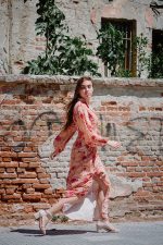 Eveleya Dusty Pink Midi Linen Dress - Image 2