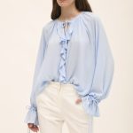 Twenty 29 Naomi Ruffled Shirt - Sky/Lilac