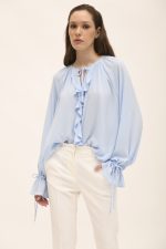 Twenty 29 Naomi Ruffled Shirt - Sky/Lilac