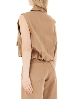 Vicolo Balloon Vest- Mocha - Image 4