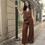 Prive Collection Linen Vest - Beige / Brown