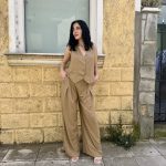 Prive Collection Linen Pant - Beige / Brown