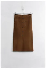 Lumina Suede Effect Skirt - Brown - Image 2