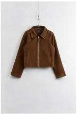 Lumina Suede Effect Jacket - Brown - Image 2