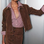 Lumina Suede Effect Jacket - Brown