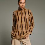 Tailor Made Rombus knit sweater - Camel