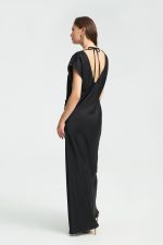 Shex Satin Maxi Dress - Black - Image 2