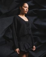 Tailor Made String Cardigan – Black
