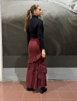 Erya Wine Polka Dot Skirt - Image 3