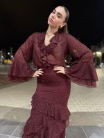 Erya Wine Polka Dot Top - Image 2