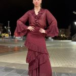 Erya Wine Polka Dot Skirt