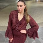 Erya Wine Polka Dot Top