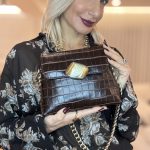 Clic Jewels Maya Minibag – Brown croco genuine leather