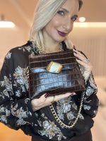 Clic Jewels Maya Minibag – Brown croco genuine leather