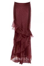 Erya Wine Polka Dot Skirt - Image 5