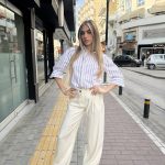 Shex Cream Elegant Wide Leg Pant