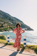 Mersevi Abstract Flame Maxi Wrap Dress - Image 6