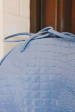 Clic Jewels Bella Bowling Bag – Baby blue croco genuine leather - Image 2