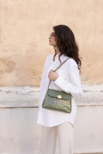 Clic Jewels Donna Medium – Olive green croco genuine leather - Image 2